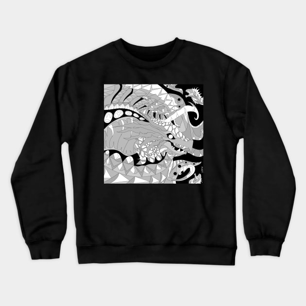 grey kaiju kraken ecopop Crewneck Sweatshirt by jorge_lebeau